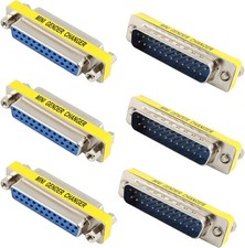 6Pcs 25Pin Male to Female Mini Gender Changer Coupler Adapter DB25 Serial Cab...