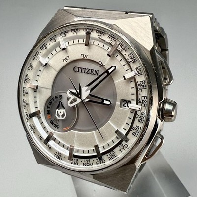CITIZEN SATELLITE WAVE F100 T021085 ECO DRIVE TITANIUM FUNKUHR