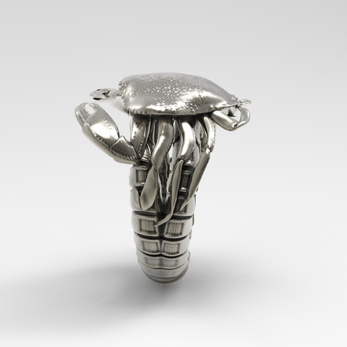 Anillo de plata de ley 925 con cangrejo nuevo - Imagen 2 de 3