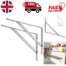 Heavy Duty Stainless Steel Shelf Brackets, 500x340mm, Max Load 550lbs, 2-Pack