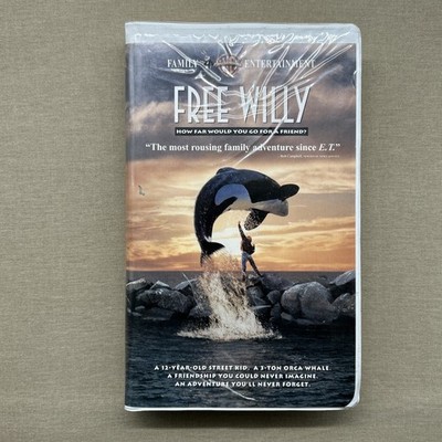 Free Willy (1) (VHS 1993) Orca Killer Whale Adventure Jason James