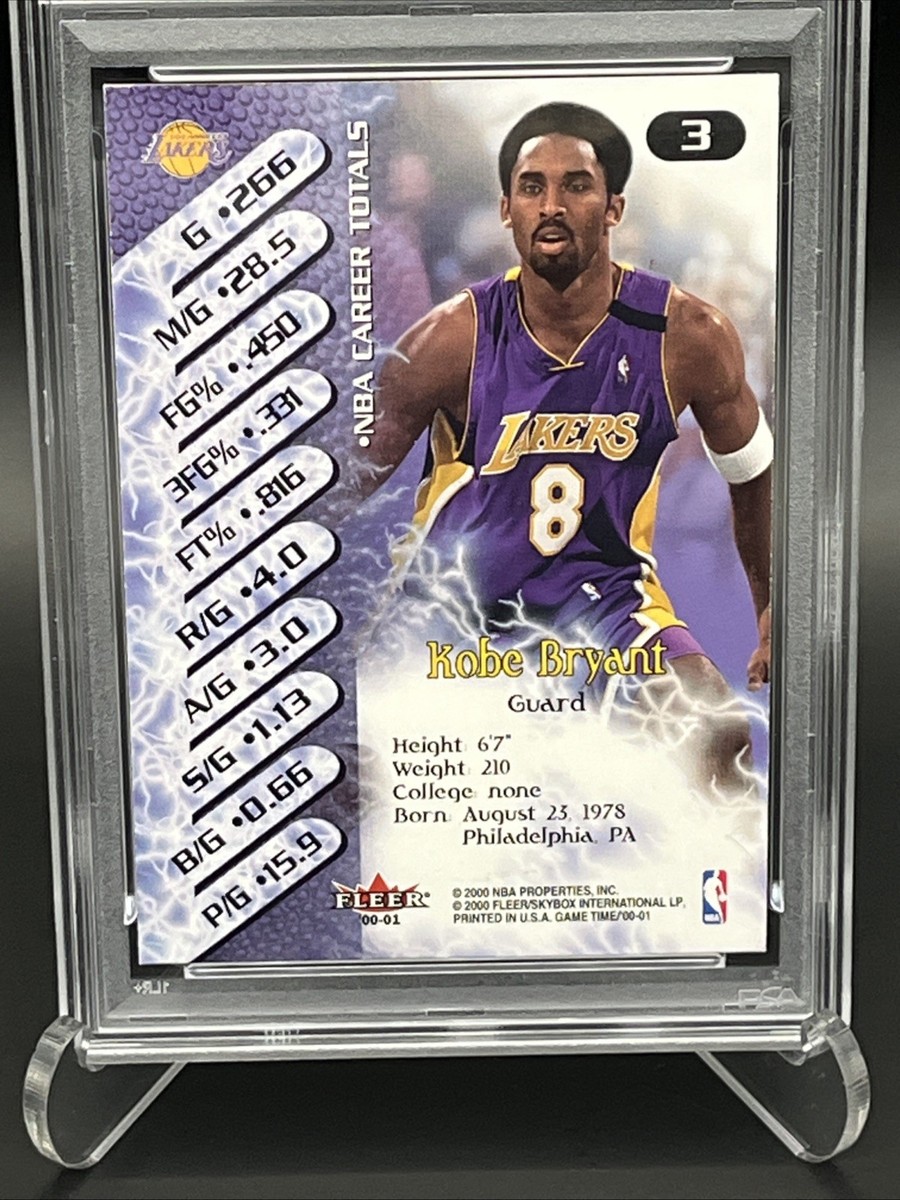 2000 Fleer Game Time Kobe Bryant #3 PSA 7 Lakers HOF NBA Card NM