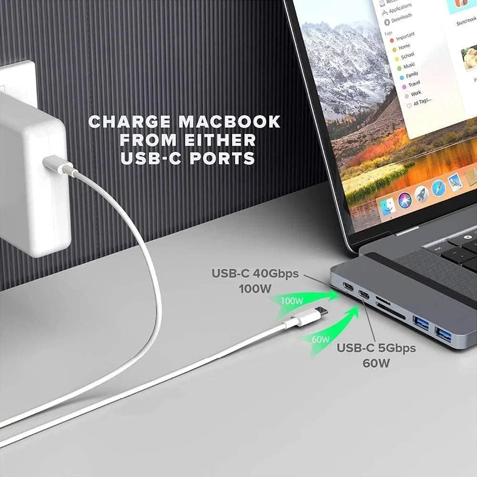 HyperDrive DUO 7-in-2 USB-C Hub for Apple MacBook Pro/Air - Space Gray *New* - Image 4 of 4