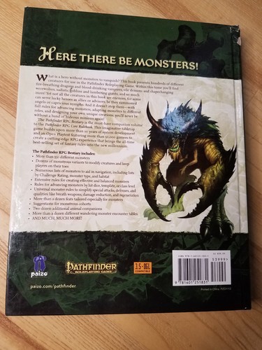 Pathfinder Bestiary Paizo Publishing HC 3rd Printing - Picture 2 of 2