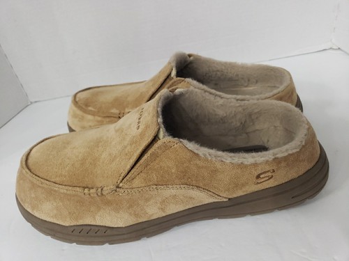 Skechers Relaxed Fit Memory Foam 360 Tan & Fur Lined Slippers (Size 10) VGC - Picture 5 of 8