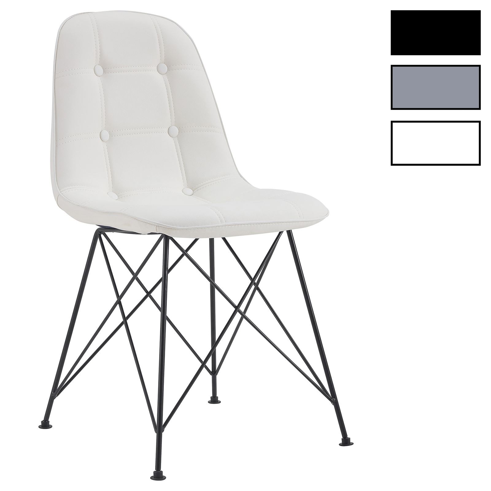 Chaises de salle à manger IMRAN rembourrées lot de 4 avec dossier ergonomique gris foncé