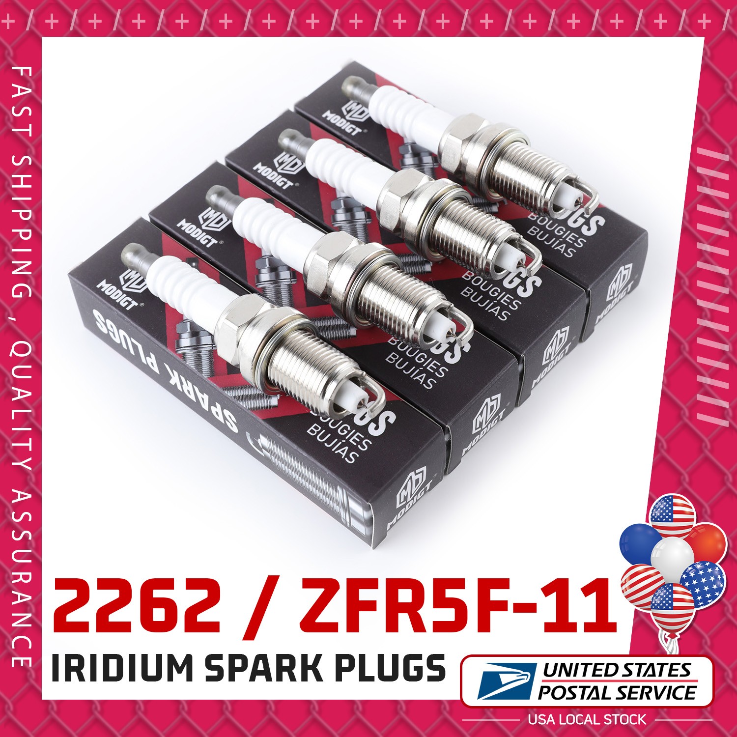 For Acura Chrysler Dodge Honda Mazda 4 Pcs For NGK Iridium Spark Plugs ZFR5F11