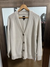 Gap Knit V-Neck Button-Up Cardigan Sweater Women  s Sz M Birch Beige NEW 79 Tags