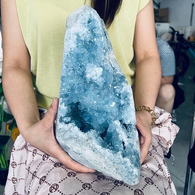 13.97LB Natural Blue Crystal Cave tower Obelisk Point Wand Healing