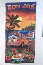 Vintage Ron Jon Surf Shop Beach Towel Cocoa Beach Florida 58x28 XL Surf City 50s