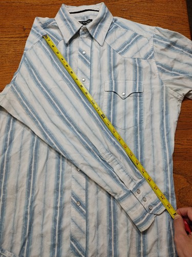 Vtg Wrangler Pearl Snap Plaid Shirt Mens M Striped Paisley Long Sleeve Western - Picture 10 of 10