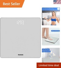 Digital Bathroom Scale - 0.1lb Accuracy, Step-On Design, Batteries Included