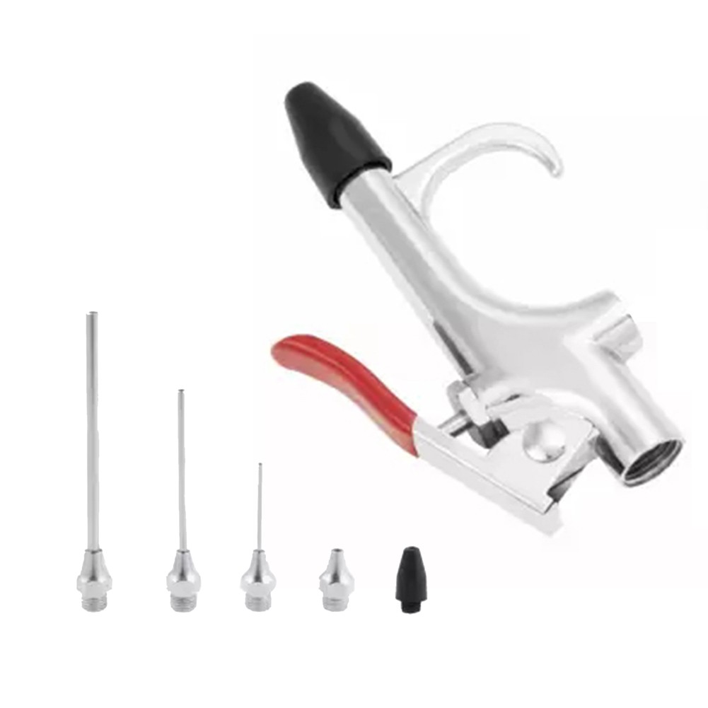 5pc Zinc Alloy Air Compressor Blower Tool Kit 5 Inflating Nozzles Accessory Set