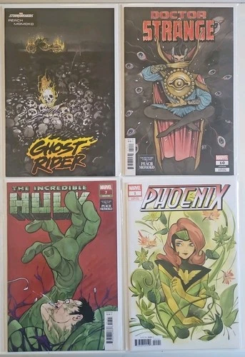 Peach Momoko Cover Lot Of 4 Marvel Comics!  Hulk Phoenix Dr. Strange Ghost Rider