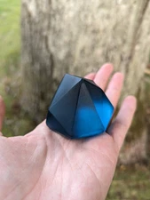 Blue Matte Crystal Staff Topper TTRPG Crystal Blue Resin Crystal Teal Blue