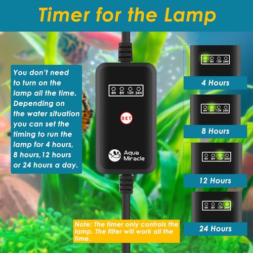 Aquarium Filter Fish Tank Filters Green Water Clea-ning Filter Pump with Time... - Picture 4 of 5