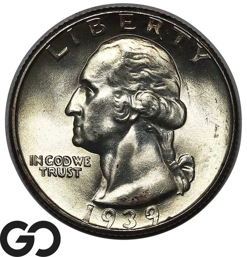 1939-D Washington Quarter, Lustrous Gem BU++