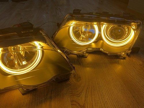 Headlight BMW E46 M3 COUPE Head Lamp Bosch 2.5 Angel Eyes SET - Picture 15 of 20