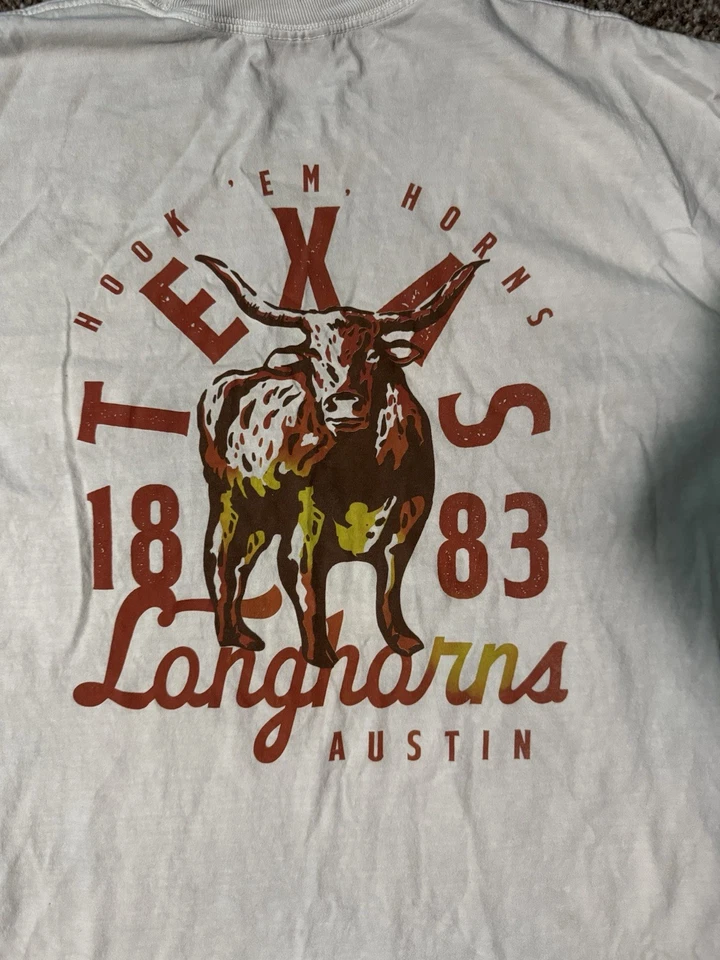 Camiseta Texas Longhorns Estilo Vintage Gráfica Colores Cómodos Para Hombre Talla 2XL Foto 3 de 4