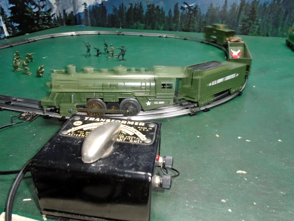 Marx #490 0-4-0 Steam Locomotive Powered 5 Unit  Army Supply Train - Image 3 of 4