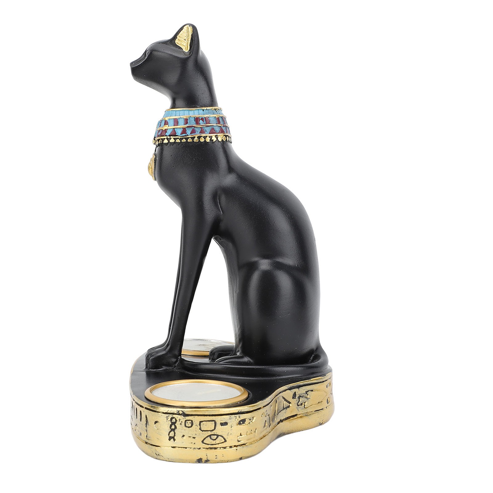 Egyptian Cat Candle Holder Decorative Resin Egyptian Cat Candlestick Exquisite