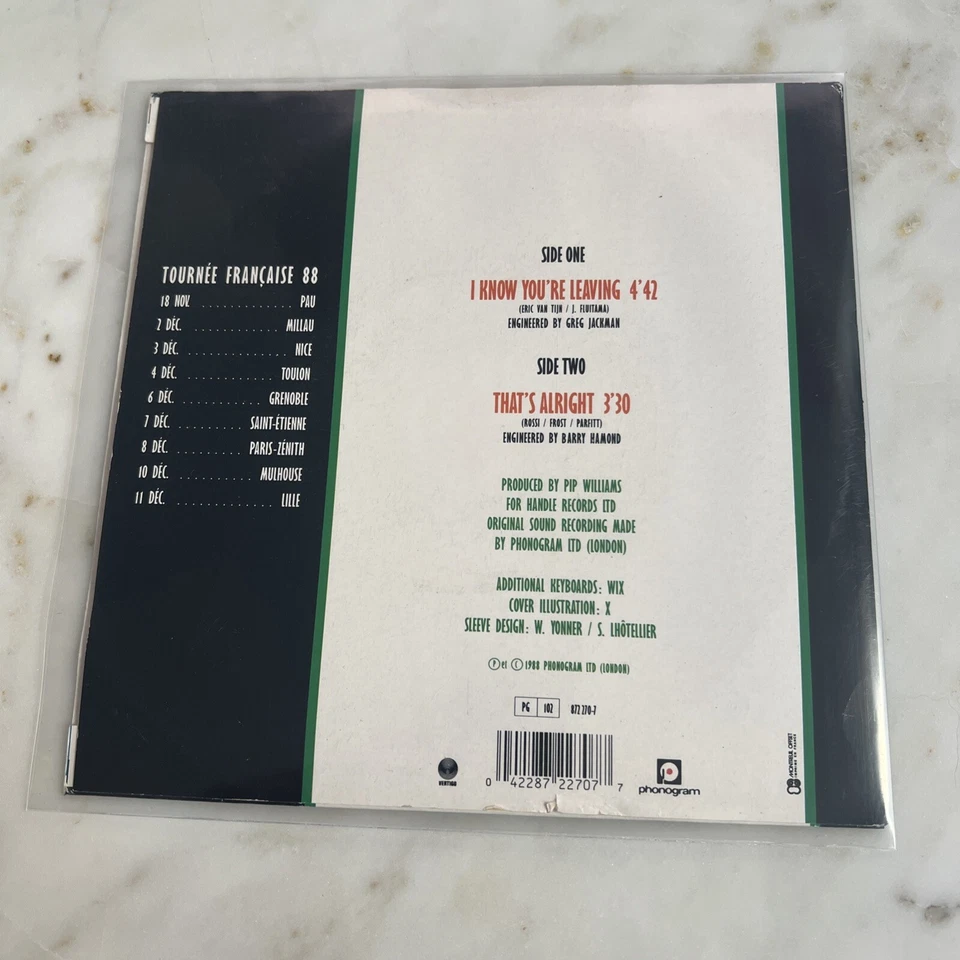 STATUS QUO - RARE FRANCE SP (7") "I KNOW YOU'RE LEAVING"** - Photo 2/3