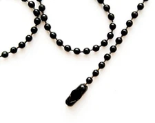 BLACK EPOXY 24" BALL CHAIN NECKLACE 2.4MM BEADS #3 WITH FREE SHIPPING USA ONLY