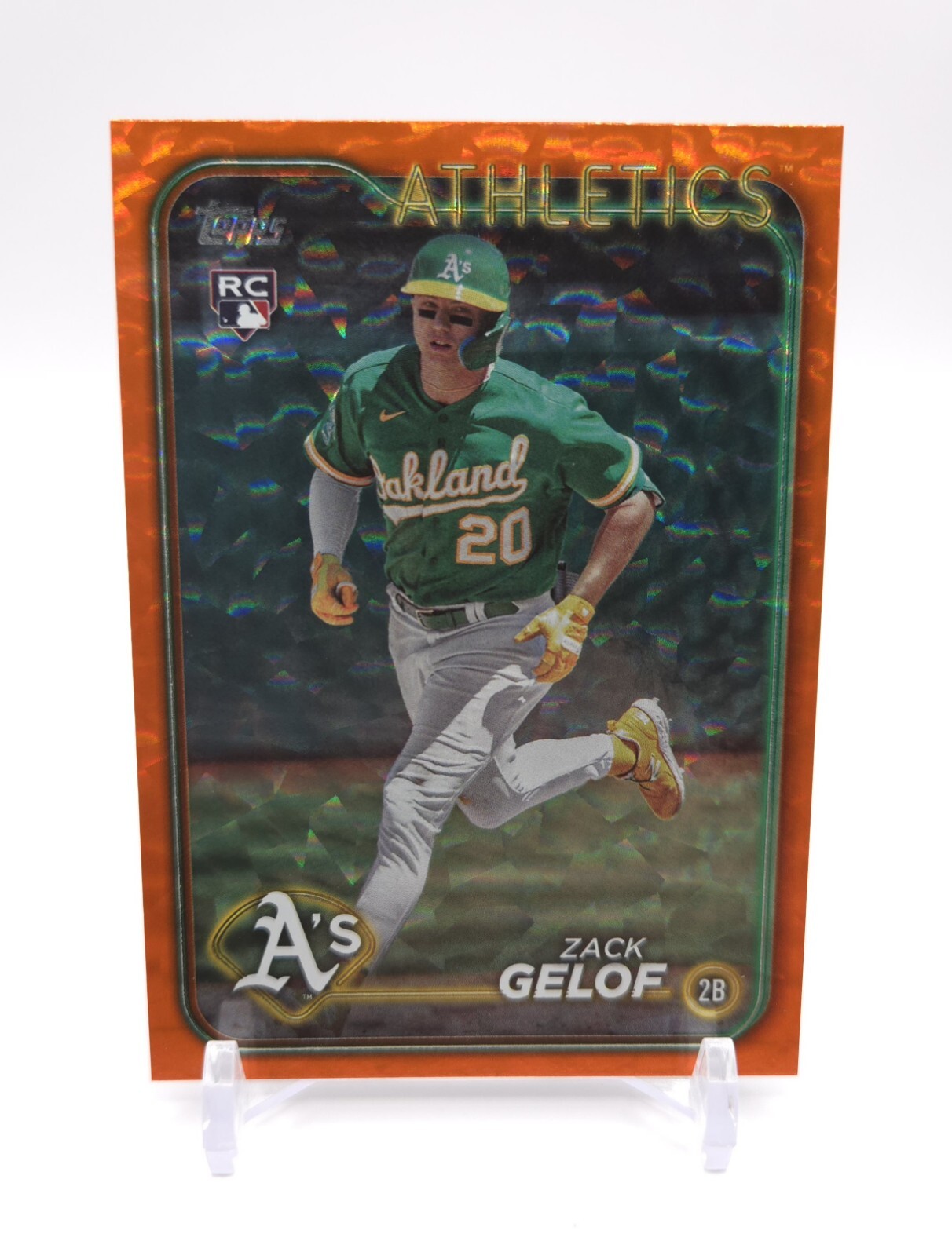 Zack Gelof - 2024 Topps Series 1 Rookie RC No. 166 - Orange Crackle Foil /299