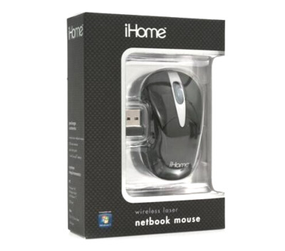 iHome IH-M182ZB Wireless Laser Netbook Mouse - Black - RETAIL