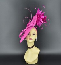 MF173-2  Fuchsia  Kentucky Derby Wedding Tea Party Sinamay Large Fascinator