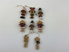 lot of 8 small christmas ornaments santa deer gingerbread man snowman angel