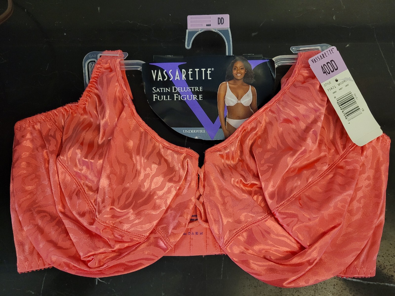 Vassarette SATIN DELUSTRE Full Figure Underwire Bra 40DD Pink Lot