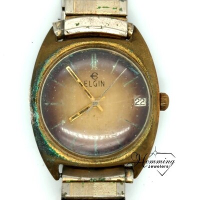 Vintage Elgin 17j Swiss Watch with Date-Untested-As Is for 