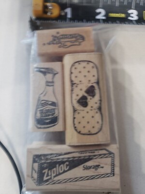 Lot of 4 Star when it is dark enough you can see the stars  rubber stamps #134
