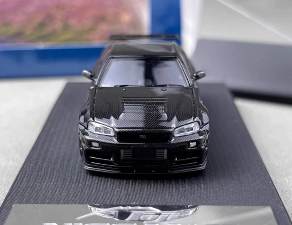 Fuji 1:64 Black Carbon Skyline GTR R34 Nismo Z-Tune Car