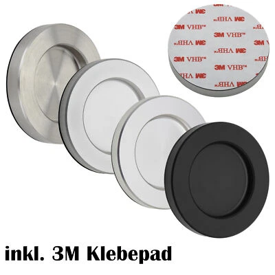 Glastürgriff Edelstahl / Alu Schiebetür mit 3M Klebepad Ø70 mm / Ø58 mm SOTECH