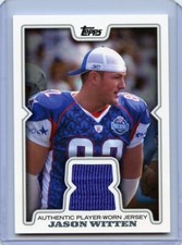 JASON WITTEN ( BLUE ) PLAYER - WORN ( 2008 ) PRO BOWL JERSEY CARD COWBOYS TE