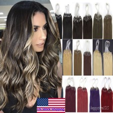 Micro Ring Link Micro Beads Loop Tip Hair Extensions 100 Real Remy Human Hair