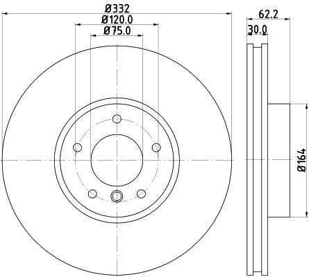 2X Hella 8DD 355 129-291 Bremsscheibe FüR BMW-image