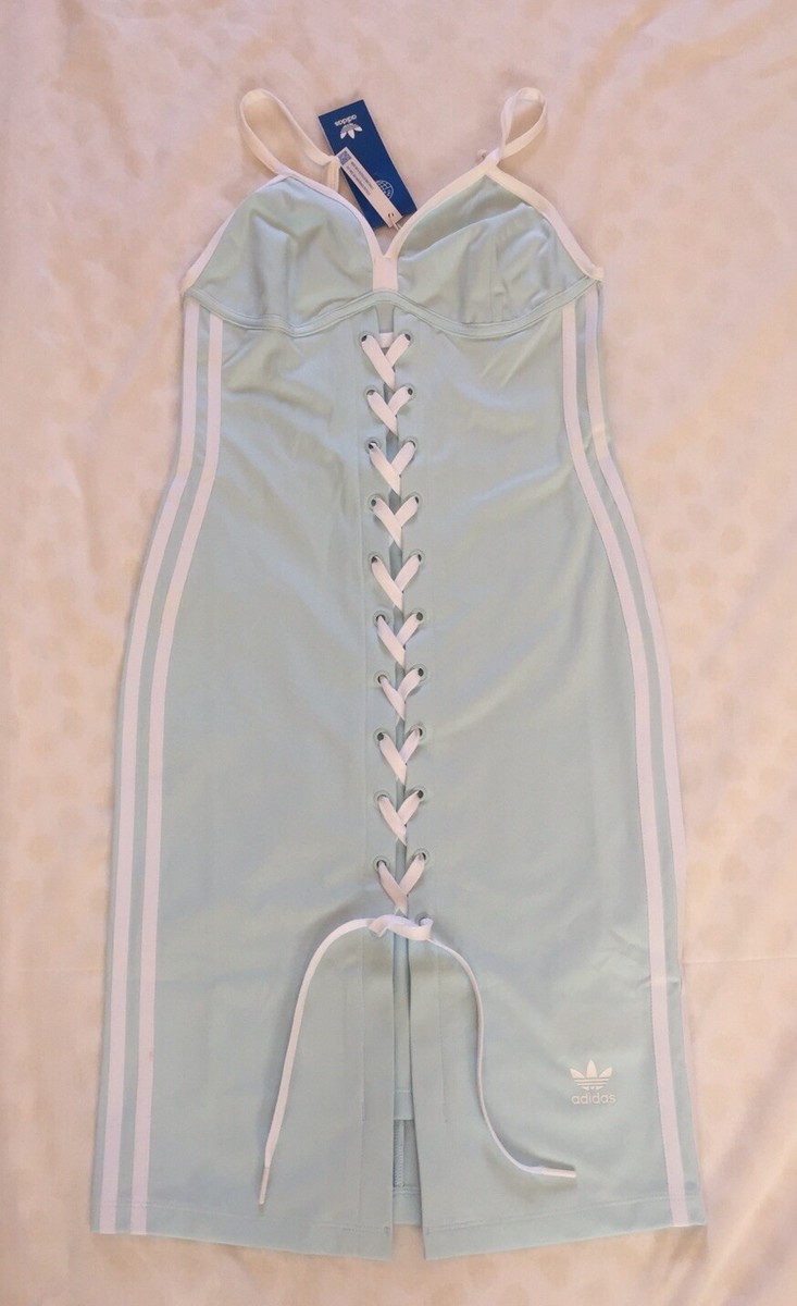Adidas Always Original Laced Strap Dress Women's Size 6uk XS Light Blue New