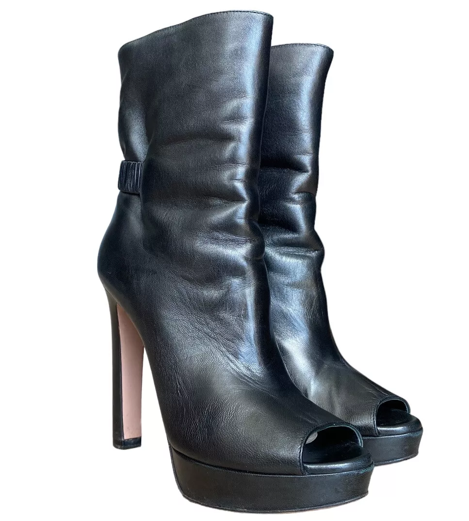 Peep toe clearance platform ankle boots