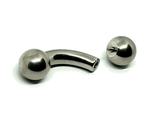 Curved Bar 4g (5mm) Prince Albert Large Gauge 10mm Ball Earring Heavy Piercing - Picture 2 of 24