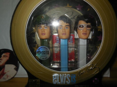 1 elvis presley 3 piece pez set 1 vintage button | eBay