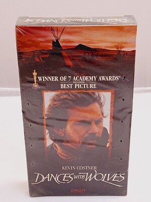 Dances with Wolves VHS 1990 First Release Orion Watermark Factory Sealed Costner