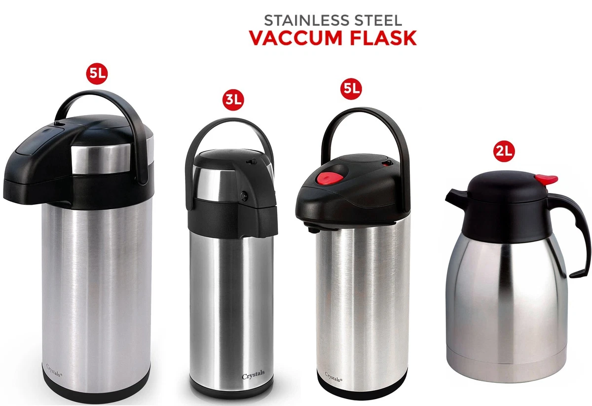2L 3L 5L Tea Coffee Air Pot Flask Pump Action Vacuum Insulated Carry Handle DIY