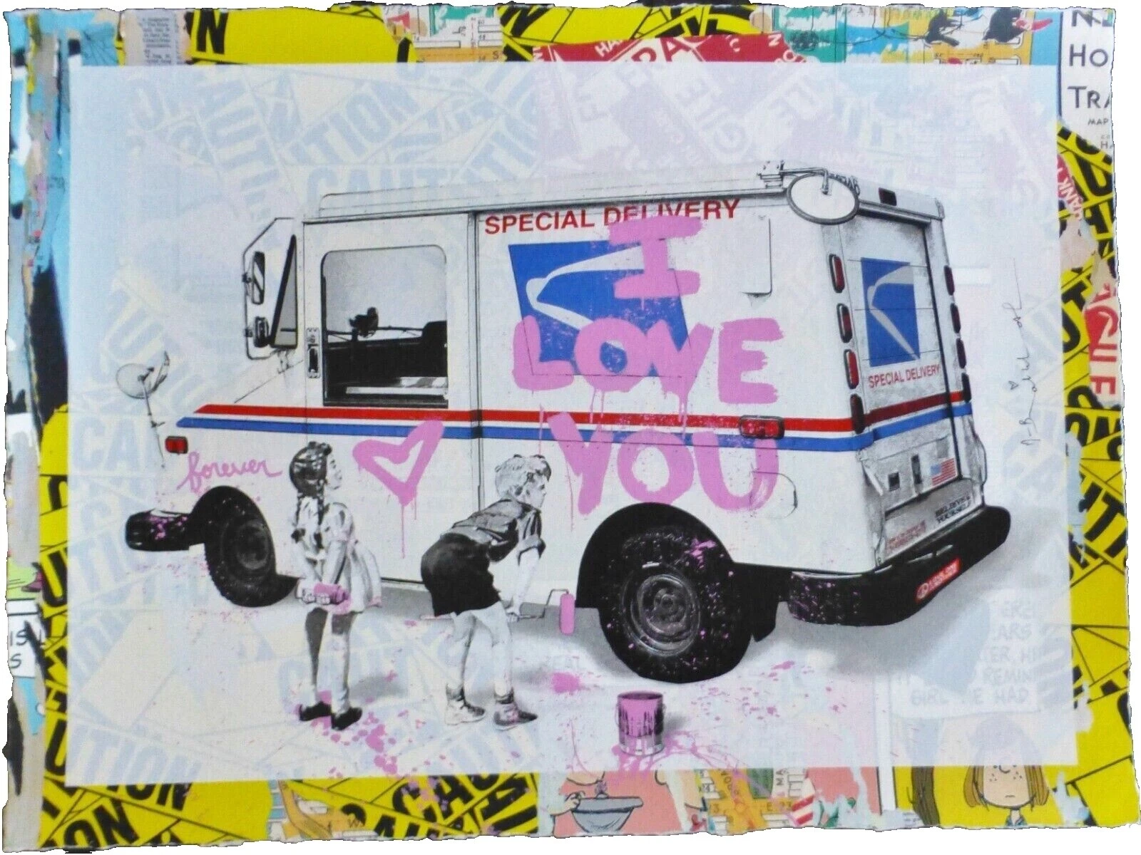 Arte de la pintada arte mixta y Collage Arte