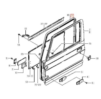 Weather strip front door opening Left for Suzuki Jimny JA11 JA22