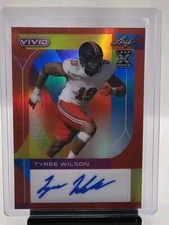 2023 Leaf Vivid Auto #/8 Red Refractor TYREE WILSON Texas Tech Las Vegas Raiders