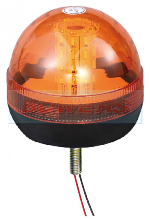 LED AMBER ORANGE BEACON 1 SINGLE BOLT 12V / 24V RECOVERY FLASHING WARNING LIGHT