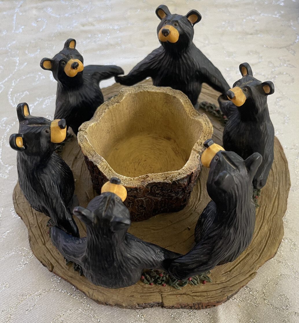 罕见熊脚熊圈Jeff Fleming Big Sky Carvers 蜡烛台| eBay